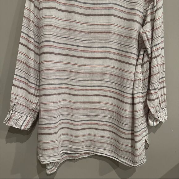 GARNET HILL Linen Shirt Top Women XL Linen Button Down Long Sleeve Lagenlook - Picture 9 of 10